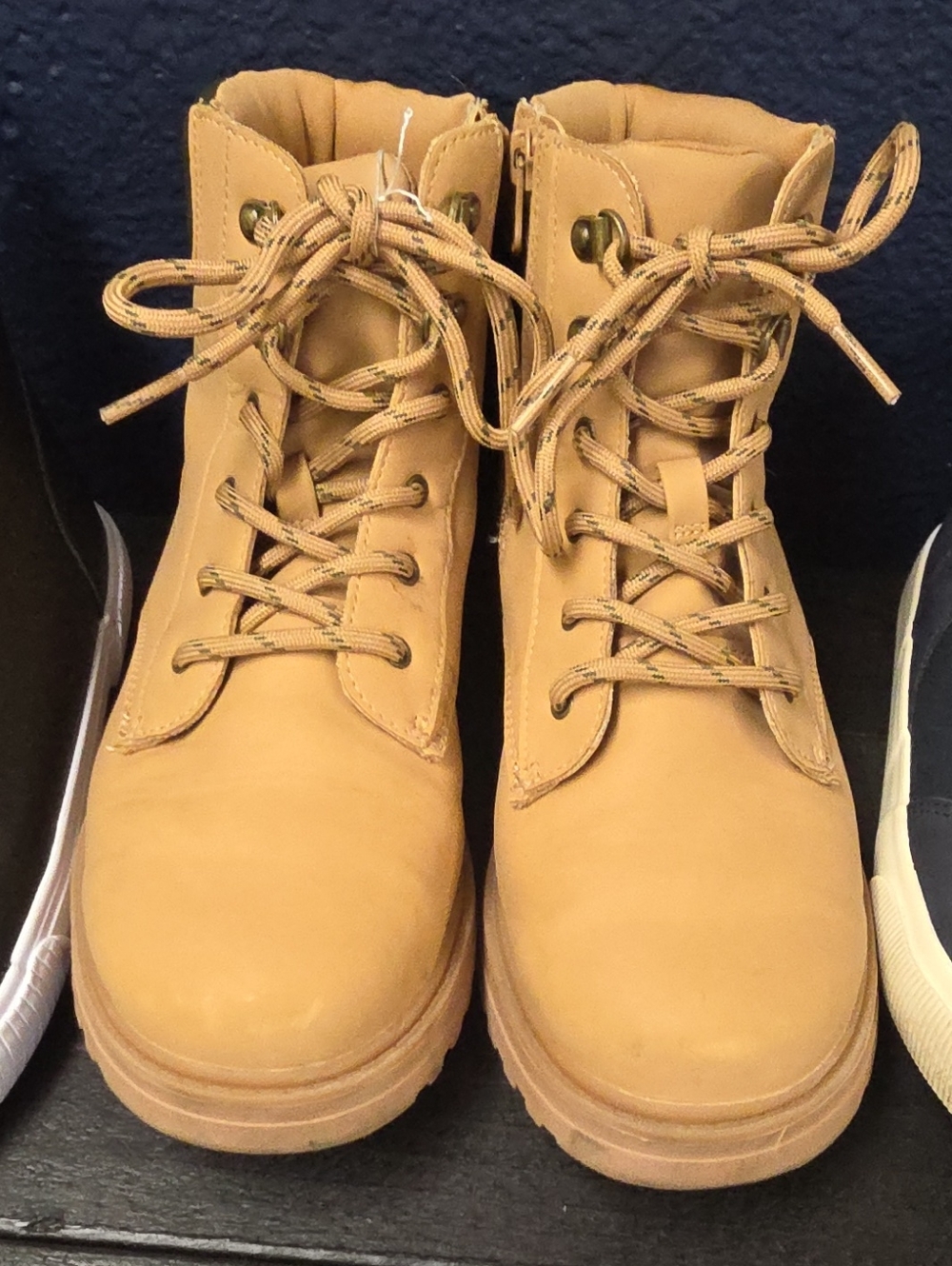 Cat & Jack Tan Kids Lace-Up Work Boots